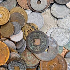 日本古銭 まとめて 約760g 旧貨幣 白銅貨 黄銅貨 青銅貨 穴銭 雑銭 硬貨 その他 コイン 未選別の画像3