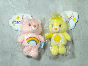 未使用　Care Bears　ケアベア　フィンガーパペット　ぬいぐるみ　マスコット　Cheer Bear　Funshine Bear　ピンク＆イエロー　2個セット　