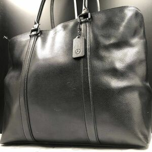 【美品】COACH コーチ メンズ メルセデスベンツコラボ トートバッグ ビジネスバッグ 肩掛け メトロポリタン レザー A4◎ 大容量 ブラック