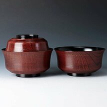 【古美味】むさしの漆工芸研究所 なかにし正作 糸目溜煮物椀 五客 茶道具 保証品 k2FU_画像5