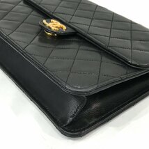 CHANEL シャネル ココマーク マトラッセ プッシュロック チェーン ショルダー バッグ ブラック 美品 M10982_画像5