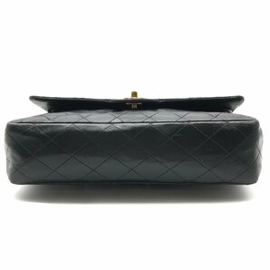 1円 CHANEL シャネル ココマーク マトラッセ25 ラムスキン Wフラップ Wチェーン ターンロック ショルダー バッグ ブラック a2991の画像3