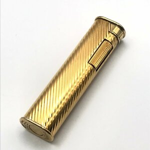 1円 dunhill ダンヒル ローラー 式 ガスライター ドレスタイプ ゴールド ななめ ストライプ 煙草グッズ 喫煙具 a2554