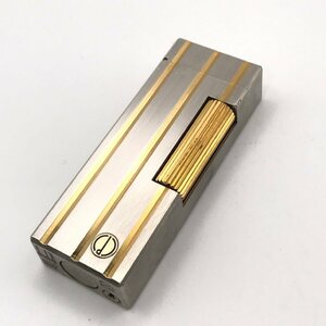 1円 良品 Dunhill ダンヒル ローラー式 ストライプ ガスライター 喫煙具 煙草グッズ ゴールド シルバー a2606