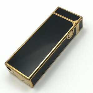 １円 良品 dunhill ダンヒル ローラー ガスライター 漆 ブラックラッカーゴールド 着火良好 a2337の画像4