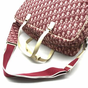 1円 良品 Christian Dior ディオール トロッター 2WAY ハンド ボストン ショルダー バッグ レッド a2757の画像6