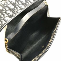 1円 良品 Christian Dior ディオール トロッター キャンバス レザー ヴィンテージ ショルダー バッグ ネイビー a3372_画像8