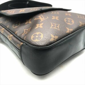 1円 良品 LOUISVUITTON ルイヴィトン モノグラム マカサーバス PM ボディ ショルダー バッグ ブラック a3158の画像5