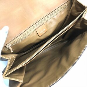 1円 良品 CELINE セリーヌ マカダム スライド金具 PVC レザー ヴィンテージ ショルダー バッグ ブラウン a3358の画像8