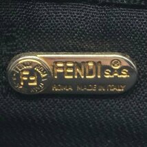 １円 良品 FENDI フェンディ ペカン柄 PVC レザー ヴィンテージ ショルダー バッグ ブラック a3058_画像9