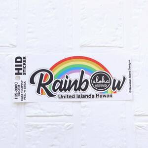 ★ハワイアン雑貨★HAWAII ステッカー／Rainbow シール／デカール／ハワイ／HID／クリア／虹＜HIS-090C＞