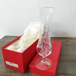 Belle Crystal ベルクリスタル 切子ガラス ホップ柄 花瓶 高さ20cm 未使用品 [花入 花器 クリスタルガラス イタリア製/ITALIA製]の画像1