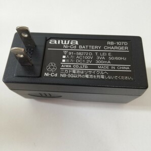 aiwa アイワ Ni-Cd BATTERY CHARGER ニッカド バッテリーチャージャー RB-107D 2点セット ガム電池 の画像5