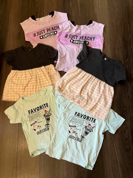 女の子　年子姉妹　Tシャツ　トップス6点セット　120cm 130cm 半袖