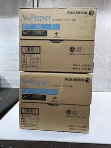 コピー用紙2個セット ◆2032v◆ FUJI xerox V-Paper B4 5冊 64坪量 一箱2500枚 現状品 長期保管品 写真参照 モノクロコピー プリンター用紙