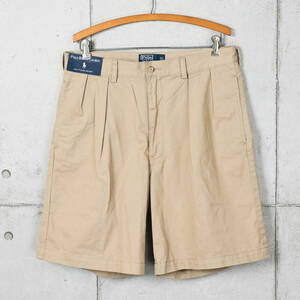 新品◆Poloラルフローレン◆TYLER SHORT 2タック チノショーツ◆カーキ◆W35