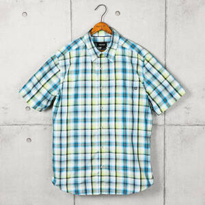 Marmot Marmot * polyester material check short sleeves shirt * green × blue × white * size L