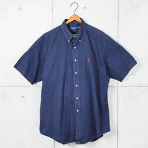 Polo ラルフローレン◆CLASSIC FIT ツイル 半袖 ボタンダウンシャツ◆ネイビー◆サイズXL