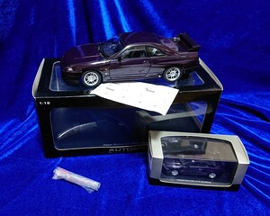 1/18 NISSAN SKYLINE GT-R V-SPEC Midnight Purple 日産 スカイライン R33 ミッドナイトパープル 難あり 77323 Autoart オートアート
