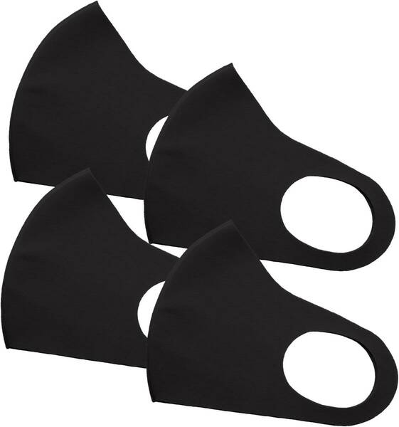 マスク 夏用 冷感マスク 4枚入 ひんやり 立体型 洗える 3Dタイプ　ブラック