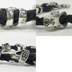 1445342G★ STARLINGEAR スターリンギア レザーブレスレット スカル 55600 Leather Bracelet 希少！ の画像5