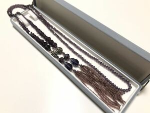 amethyst manner 39.5g fringe long necklace beautiful goods 