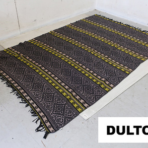 ■P742■展示品■DULTON/ダルトン■インド製■キリム柄■オリエンタル■ラグ■グレー/イエロー/ホワイト■240cm×150cmの画像1