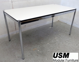 ■P625■展示品■USMハラー■ハラーテーブル■14.4万円■ホワイト/ラミネートパールグレイ■1500×750■デスク■ミッドセンチュリー■