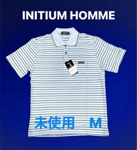 INITIUM HOMME イニシウムオム　 半袖ポロシャツ ボーダー ゴルフウェア 紳士　快適素材