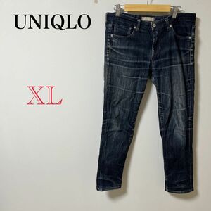 【UNIQLO】　デニム　ジーンズ　パンツ　レディース　ズボン　ネイビー　古着