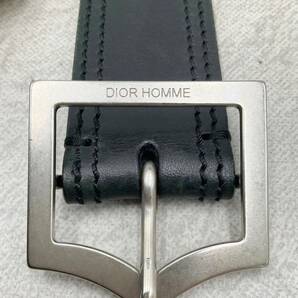 ◇ベルト◆DIOR HOMME ディオールオム 85/100 レザー 革 ブラック シルバー金具 メンズの画像4