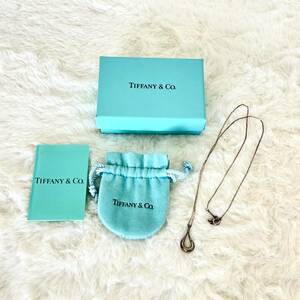 △TIFFANY&Co. ティファニー オープンティアドロップ ネックレス 約23㎝ 3ｇ シルバー 巾着 箱あり アクセサリー/管理04124A12-01260001