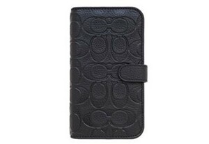 未使用 新品 定価14,080 円 iPhone 13 Pro用 COACH コーチ　手帳型 ブックタイプケース EMBOSSED Black ブラック 送料無料