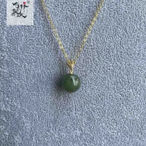 天然美しい 和田碧玉 丸珠 ネックレス