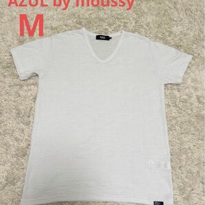 アズールバイマウジー　メンズ　トップス　Tシャツ　ホワイト　白　Vネック　半袖　シンプル　M