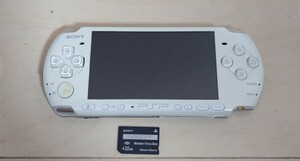 SONY PlayStation Portable PSP-3000 ホワイト 本体 メモリースティック ゲームできたのみ確認 初期化済み 状態良くない ☆ ジャンク ☆