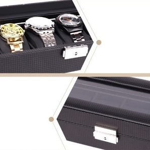 送料無料 腕時計が映えるブラックインナー仕様！腕時計ケース 収納ボックス ディスプレイ 6本 鍵付き コレクション収納 ウォッチケース 黒の画像8