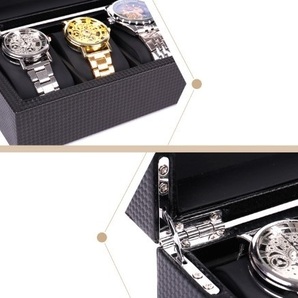送料無料 腕時計が映えるブラックインナー仕様！腕時計ケース 収納ボックス ディスプレイ 6本 鍵付き コレクション収納 ウォッチケース 黒の画像7