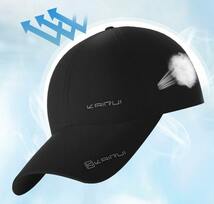 送料無料 キャップ 帽子 吸汗速乾 軽量 メンズ レディース UVカット ブラック 黒_画像6