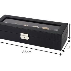 送料無料 腕時計が映えるブラックインナー仕様！腕時計ケース 収納ボックス ディスプレイ 6本 鍵付き コレクション収納 ウォッチケース 黒の画像5
