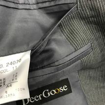 《お買い得★早い者勝ち》新品★タグ付き高級Deer Goose ダブルスーツセットアップ　サイズA4 グレー系ピンストライプ　ウール100%_画像7