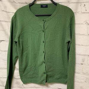 OLD UNIQLO レディース スウェットカーディガン Lサイズ グリーン系色