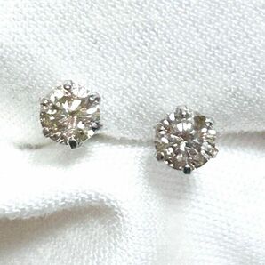 プラチナ　一粒　ダイヤモンド ピアス 0.3ct H SI 0.3ct Ex カット　4°C スタージュエリー　ヴァンドーム青山