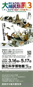 Национальный музей науки "Большая выставка млекопитающих 3" [билет на бесплатный просмотр с ограниченным временем] до 17 мая.