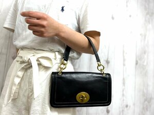 極美品 COACH コーチ ハンドバッグ バッグ レザー 黒 70236Y