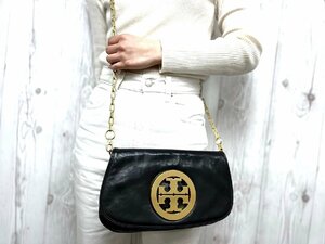 極美品 Tory Burch トリーバーチ ショルダーバッグ クラッチバッグ バッグ レザー 黒 2WAY 70588Y