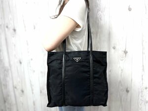 極美品 PRADA プラダ テスート トートバッグ ショルダーバッグ バッグ ナイロン×レザー 黒 A4収納可 70898