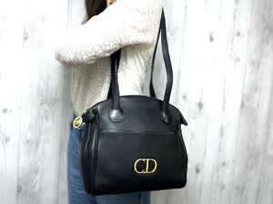 極美品 Christian Dior クリスチャン ディオール ヴィンテージ ショルダーバッグ バッグ レザー 黒 70325