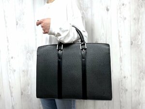 極美品 LOUIS VUITTON ルイヴィトン タイガ ポルトドキュマン ロザン アルドワーズ ビジネスバッグ バッグ M30052 黒 A4可 メンズ 70250Y