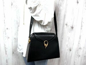 美品 CELINE セリーヌ ヴィンテージ ハンドバッグ ショルダーバッグ レザー 黒 2WAY 70445Y